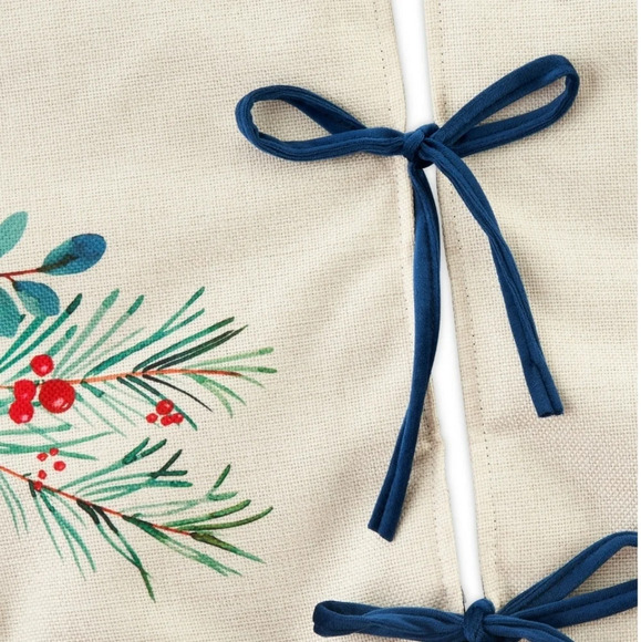 The Pioneer Woman Blue Ruffle & Red Roses Christmas Tree Skirt, 48" - Picture 2 of 6